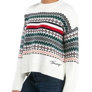 Tommy Hilfiger Women's White Multicolor Sweater
